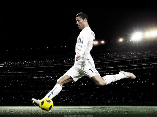 Canvas35 Póster brillante de Cristiano Ronaldo Real Madrid (33 x 24 pulgadas)