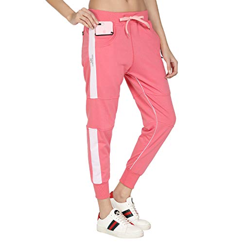 Image of UZARUS Women's Cotton Slim Fit Joggers Track Pants with 2 Zippered Pockets