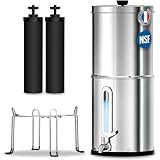 ORINKO Filtre à Eau par Gravité 8,5 L, Purificateur d'Eau avec Charbon Actif, Fontaine Filtrante pour Eau du Robinet, Eau de Pluie et Plus, Filtration Avancée