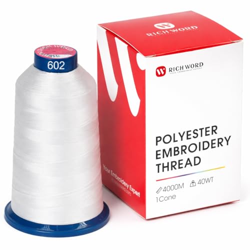Image of Poolin Polyester Machine Embroidery Thread 4000M 40WT Off White 0602 | Smooth Feeding with Stable Tension for Clean, Consistent Stitching on Home and Commercial Embroidery Machines