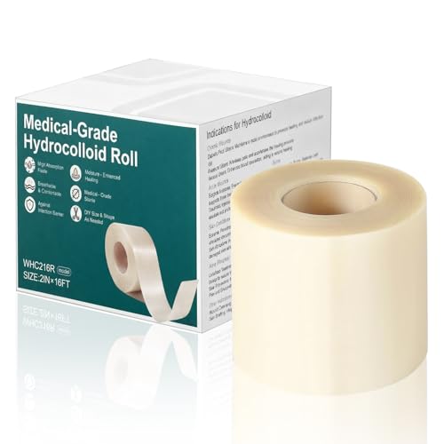 Apósitos Hidrocoloides Rollo 5cm x 5m, Cinta Hidrocoloide Húmeda Flexible, Apósito Adhesivo Impermeable Para Heridas, Vendaje Hidrocoloide Para Abrasiones, Ampollas, Heridas Postoperatorias, Quemar