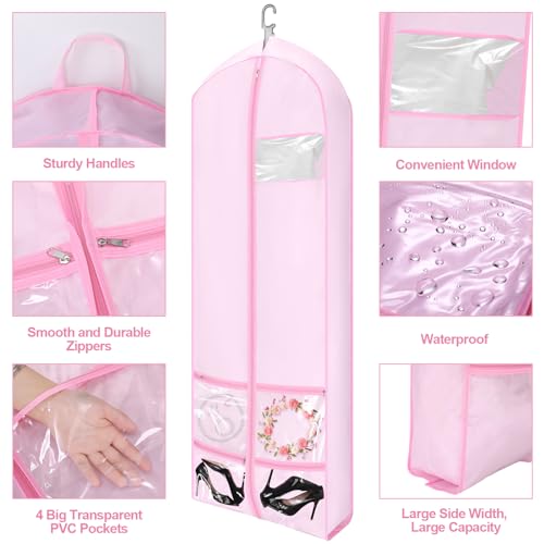 Shinylin 70 Inch Oxford Foldable Wedding Dress Garment Bag Bride Tote Bag 4 Pockets Bride Gowns Bag For Prom Evening Dress thumb #2