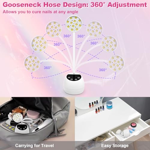 Image of CGBE UV LED Nail Lamp, 36W Mini Cordless Flash Cure Nail Lamp for Gel Nails