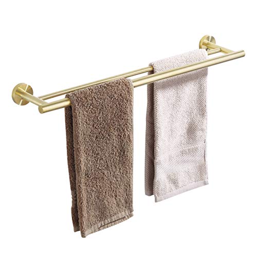 Preisvergleich Produktbild Umi. von Amazon Handtuchhalter Bad Handtuchstange Doppelt Badetuchhalter Edelstahl Handtuch Halter Zweiarmig Geschirrtuchhalter Handtuchstangen Wandmontage 60cm Messing Gebürstet, A2001S60-BZ
