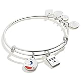 Alex and Ani Collaborations Expandable Bangle for Women, Team USA Gymnastics Duo Charms, Shiny Silver Finish, 2 to 3.5 in