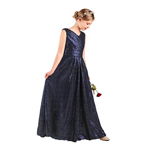 Long-Junior-Bridesmaid-Dress-Sequin-Flower-Girl-Dress-Navy-Blue-Formal-Wedding-Party-Pageant-Maxi-Dress-Dance-Ball-Gown-12t