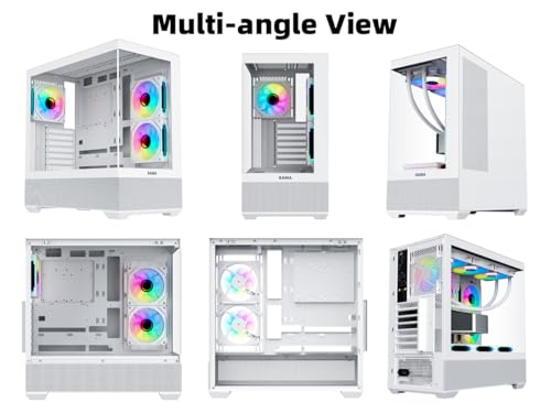 Image of SAMA SV02 ATX Mid Tower Gaming PC Case, 3 ARGB PWM Fans, USB-C Black