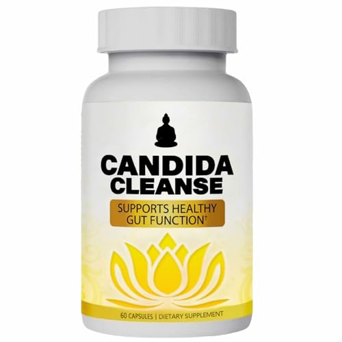 Candida Cleanse - Gut & Colon Support Advanced Probiotic & Herbal Formula Natural Herbal Formula Oregano Leaf Wormwood Black Walnut Caprylic Acid-1 for Men & Women 60 Capsules