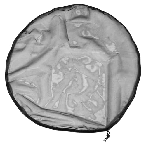Sosoport Couverture extérieure de Filet de Baril de Pluie Filet pour tonneau Accessoire Jardin Couverture de Maille de Seau de Collecte d'eau Housse de Pluie avec Cordon de Serrage Black