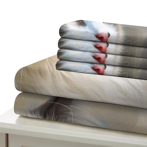 Ensemble de literie chat coloré en microfibre 260x220cm de qualité supérieure - 6
