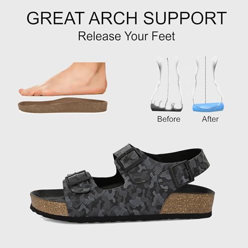 Image of Centrino Men's Berkin-Style Slip-On Sandals | Open Toe Design | Soft PU Footbed | Lightweight & Comfortable | Arch Support | On-Grip Sole | Casual Outdoor Wear (9215)