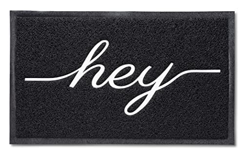 Black 3' x 2' Rectangular Door Mat, Great for High Traffic Areas, Kids and Pets