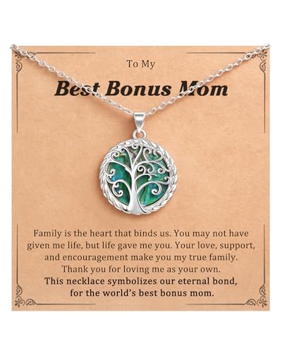 JOGDIAM Tree of Life Necklace Bonus Mom Gifts for Stepmom