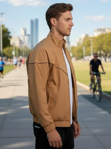 Image of CHKOKKO Sunscreen Jacket for Men Hooded Zipper Sports Jacket | UV Protection UPF 50+ | Sun Protective | Lightweight Breathable | Riding Biker | Outdoor Travel Gym Running