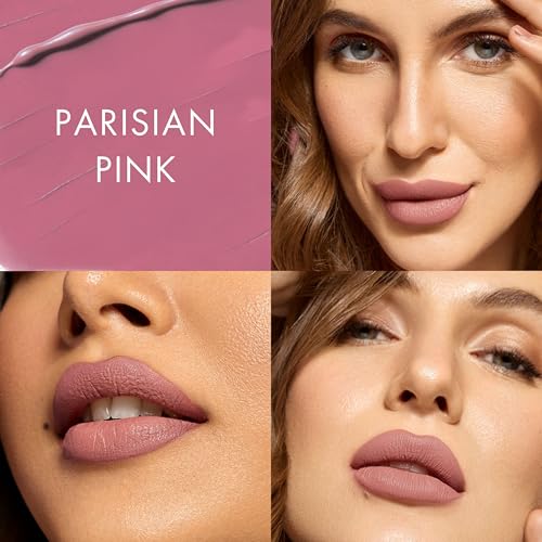 Image of HYUE HydraMatte Liquid Lipstick | 2.2ml | Parisian Pink Soft-Matte Long-Wear | Intense Color | with Jojoba, Almond & Gooseberry Extracts | Travel-Friendly | Precision Tip | 16 Bold Shades