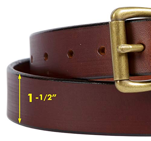 Handcrafted Buffalo Leather Belt, 100% Solid Leather Belt, 1-1/2" Amish Made in Lancaster PA4