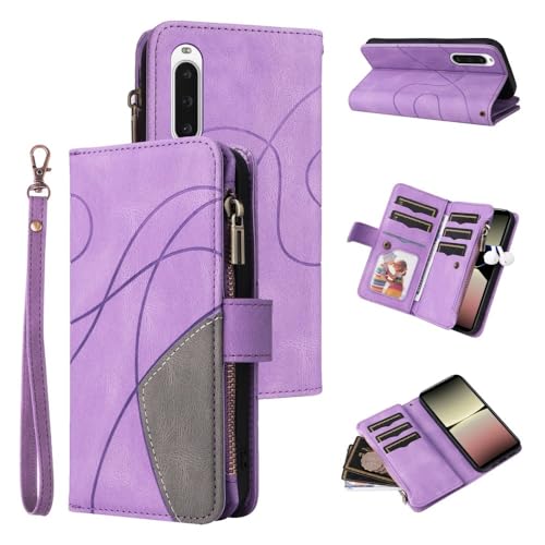 Étui Sony Xperia 1 VI antichoc fini les pertes de cartes avec ce portefeuille violet zippé