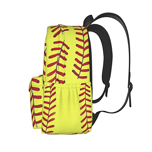 MISOLAXI Softball Pattern Backpack Casual Daypacks, College Bag Laptop Backpacks, Backpacks for Boys Girls Children and Adult, with Adjustable Padded Straps2