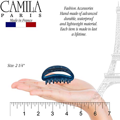 Camila Paris Cp3081 French Hair Clip For Women, Blue, Girls Hair Claw Clip Jaw Fashion Durable And Styling Hair Accessories For Women, Luxury Ladies Strong Hold No Slip Grip Clamp, Made In France #TOP2