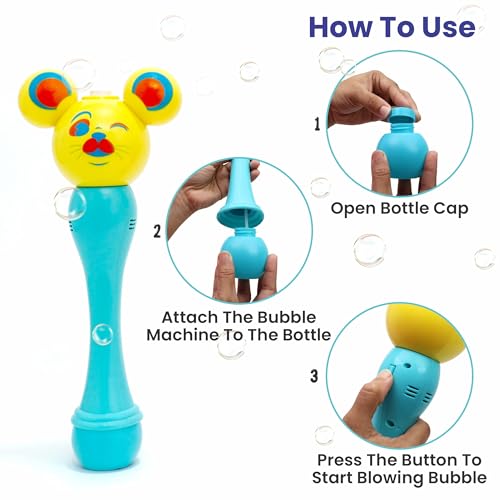 Image of Aditi Toys Cat Face Bubble Machine Toy for Kids, Automatic Bubble Blower with Light, Bubble Blast Includes 100ml Bubble Solution, Outdoor & Indoor Play for Boys Girls, Above 3+ Age (Blue)