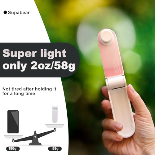 Supabear Personal Handheld Fan, Mini Portable Pocket Fan, Small Lightweight USB Rechargeable for Home Sports Outdoor Travel, 2 Speed Powerful Wind (Pink)