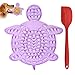 Johiux Dog Lick Mat,Tappetini da Leccare in Silicone per Cane,Tappetino con Spatola,Alimentatore Lento per Cane con Ventosa, Super Forte aspirazione, Giocattolo Distrazione (Viola)
