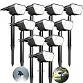 Satucol 10 Pack Solar Spot Lights Outdoor,Auto On/Off Solar Lights Outdoor Waterproof IP65,2-in-1 Solar Powered Outdoor Landscape Lighting,Solar Lights for Outside Yard Garden Pathway (Cool White)