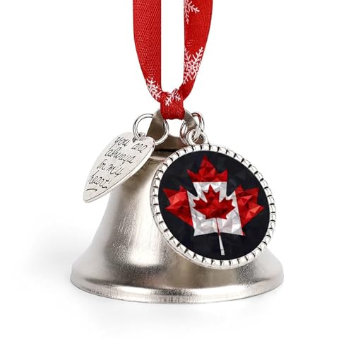 Diamond Canada Flag Funny Christmas Bell Ornament Cute Xmas Tree Hanging Pendant Decoration for Holidays Party
