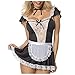 Asingaau Maid Dessous Damen Sexy Kostüm für Frauen Anime Cosplay Outfits Schürze Spitze Erotisch Babydoll Negligee Reizwäsche, Schwarz, XL