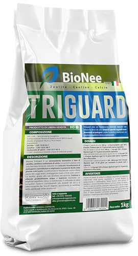 Bionee TriGuard – Corroborante a base de zeolita, caolín y carbonato de calcio | Barrera mineral natural contra el estrés solar y los patógenos | Para huerto, huerto, huerto, vid y jardín – 1 kg
