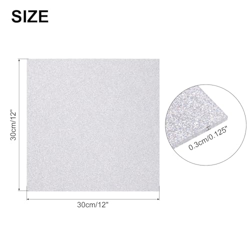 Image of MECCANIXITY 1Pcs Silver Glitter Acrylic Sheets 1 /8 inch Thickness 12 inch x 12 inch Glossy PMMA Fluorescent Plastic Sheets Extruded Translucent Blanks for DIY Art Crafting Laser Cutting & Engraving
