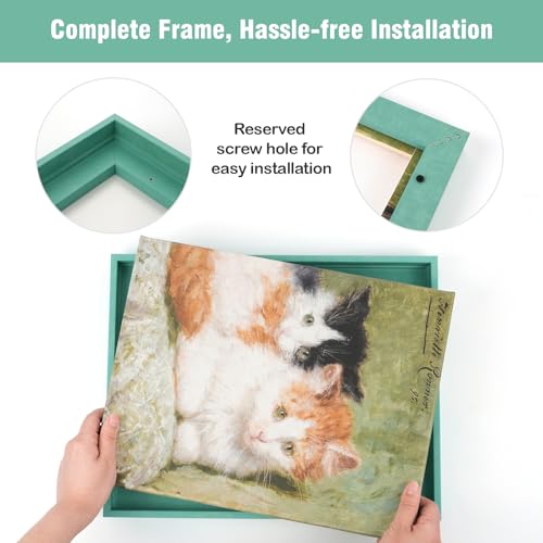 Image of Canvas Floater Frame for 8x8 Plant Prints,0.9 inch Deep,Light Green