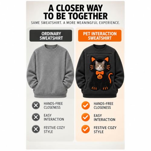 Halloween Sweatshirts for Women Pet Pouch Sweatshirt Cat Carrier Pullover - image 5