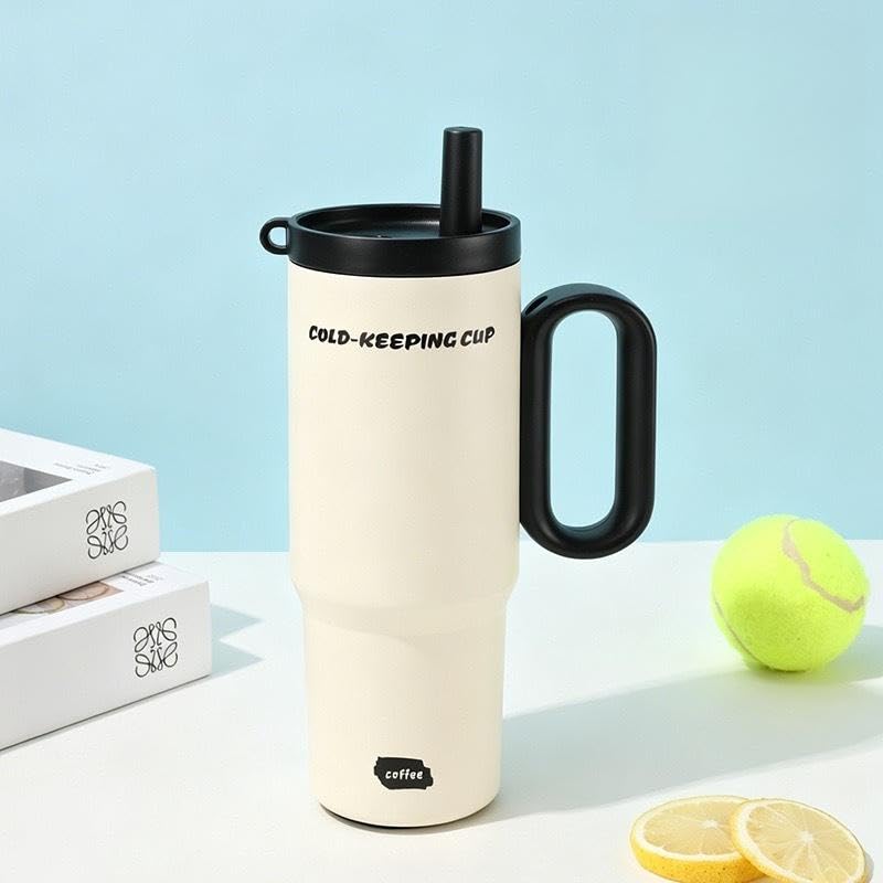 Image of Novo Insulated Coffee Travel Mug, Double Walled Stainless Steel Tumbler, Insulated Cup with Leakproof Lid, Thermal Mug with Non-Slip Protective Grip (NVTM-120)