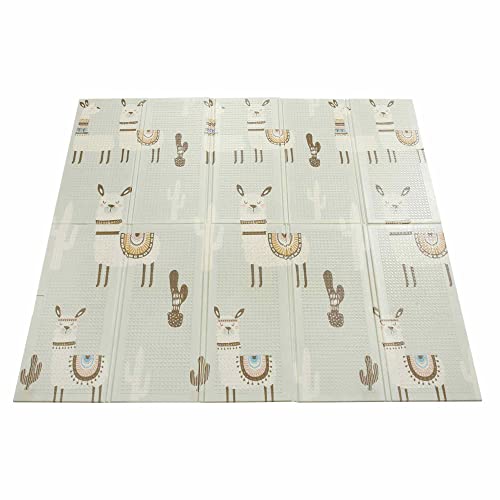 Baby Vivo Premium Omkeerbaar Speeltapijt Alpaca | Kinderspel Tapijt Speelkleed Speel Tapijt Baby Mat Baby Tapijt | 1 cm dik XPE kindertapijt XXL 200 x 180 cm - Afbeelding 5