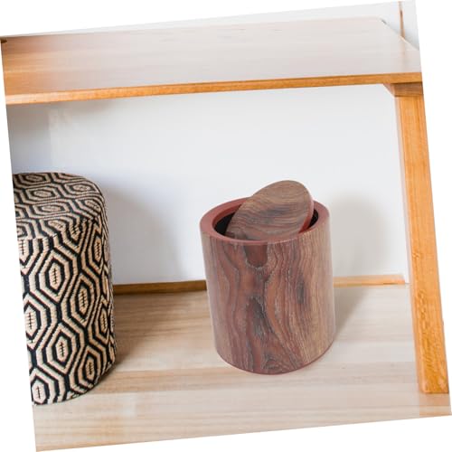 Caneca de basura rectangular con tapa abatible y diseño madera miniatura 6