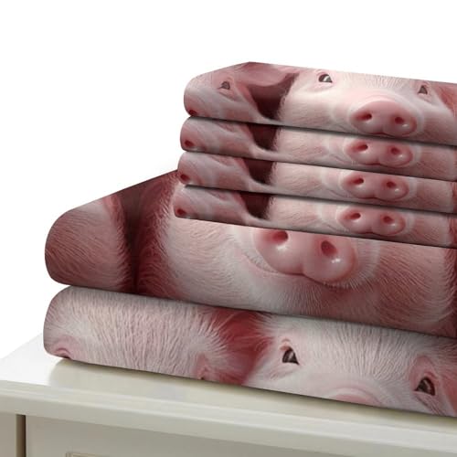 Housse de couette cochons 140x200 parure lit microfibre