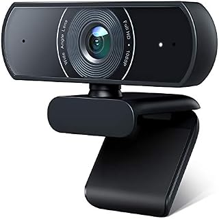 Victure 1080P Webcam, Dual Built-in Microphones, Full HD Video Camera for Computers PC