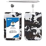 Cow Badge Holder with Lanyard and Retractable Reel with Clip for Office Nurse Medical Teacher Doctor