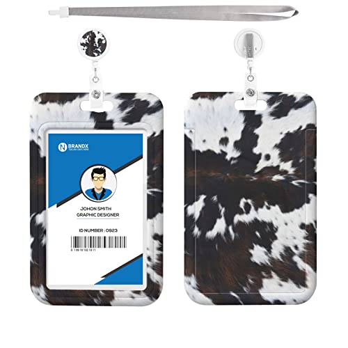 Cow Badge Holder With Lanyard And Retractable Reel With Clip For Office Nurse Medical Teacher Doctor #TOP5
