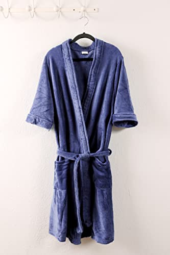 Roupão Kimono Toque Macio Dormir Inverno Banho Premium Unissex Tamanho G Indigo