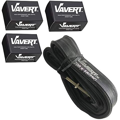 Vavert 700 x 18-25c Road Bike Inner Tubes - Presta 60mm Long Valve (Set of 3) Cover