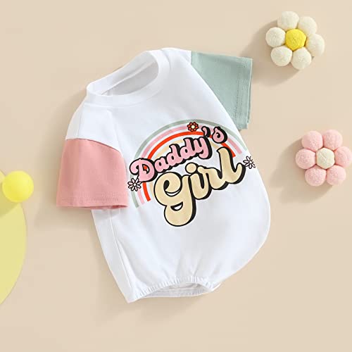 MERSARIPHY Daddys Girls Baby Girl Summer Clothes Newborn Infant Bubble Romper Letter Oversized One Piece Bodysuit Outfits2