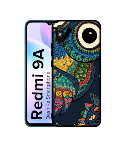 Image of Owl Illustration Design Premium 2D Printed Metal Back Case Cover for Mi Redmi 9A / 9A Sport / 9i / 9i Sport