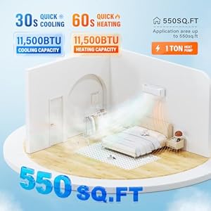 ROVSUN 11500 BTU Wifi Enabled Mini Split Air Conditioner & Heater, 17 SEER2 115V Inverter Ductless Wall AC Unit with Pre-Charged Condenser, Heat Pump & Installation Kit ROVSUN 11500 BTU Wifi Enabled Mini Split Air Conditioner Heater 17 SEER2 115V Inverter Ductless Wall AC Unit with Pre Charged Condenser Heat Pump Installation Kit