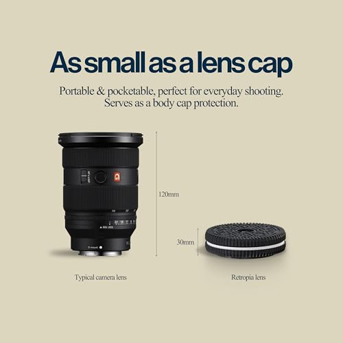 Image of Original Retropia Repurposed Disposable Camera Mirrorless Lens | Unlimited Instant Film-Look Photos | Pancake Lens, 32mm Focal Length & Fixed f /11 Aperture (Fujifilm XF Mount Mirrorless Compatible)