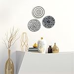 Tioncy 3 Pcs 11.8 Inches Mother of Pearl Shell Plate Coastal Wall Art Mosaic Wall Sculpture Shell Handmade Hanging Wall Plates Arts for Summer Spring Bedroom Bathroom Home Office Hotel(Black) - Image 5