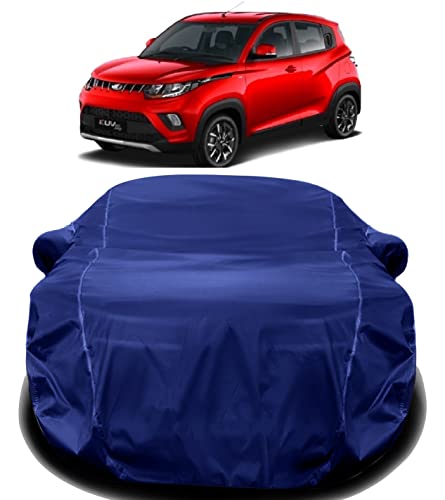 Image of AUCTIMO KUV 100 Car Cover Waterproof / KUV100 Car Cover with Triple Stitched Fully Elastic Ultra Surface Body Protection (Navy Look)