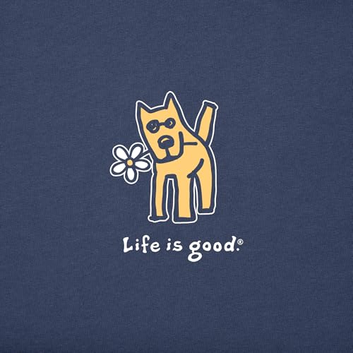 Life is Good Women's Vintage Crusher Tee Rocket with Daisy, Heather Gray2