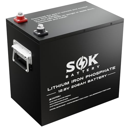 SOK 12V 206Ah LiFePO4 Battery with Bluetooth & BMS